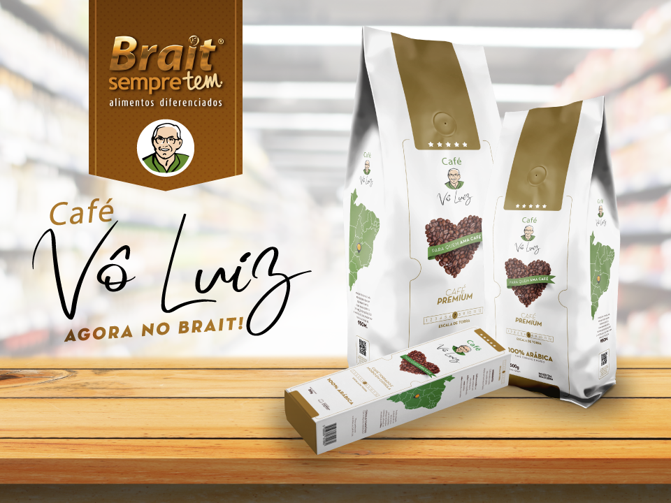 Brait inova e será a primeira rede a comercializar o Café Vô Luiz!